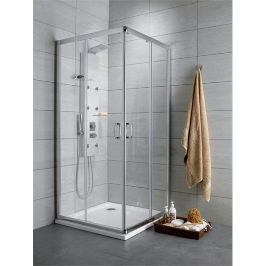 Radaway Premium PL D szögletes zuhanykabin 100*80KT 1000x800x1900 mm aszimmetrikus, króm/átlátszó