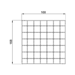 ACO csúszásmentes hálós rács 168x168x25 L15