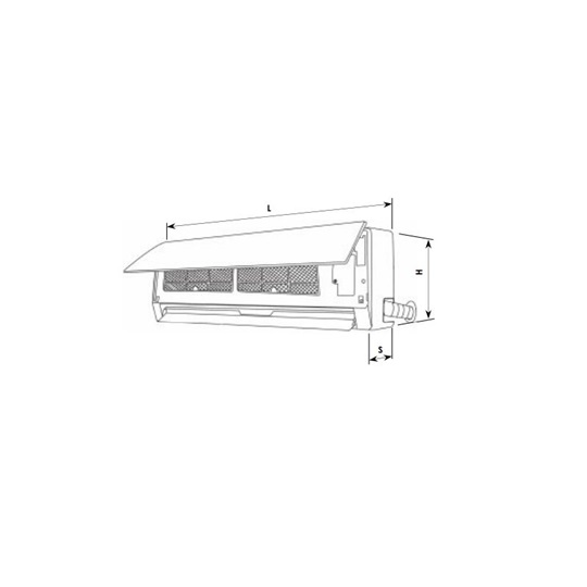 ActionClima FW1230F fan-coil, 2 csöves magas oldalfali (Q.tot.h:4,6 kW, Q.f: 7,7 kW)