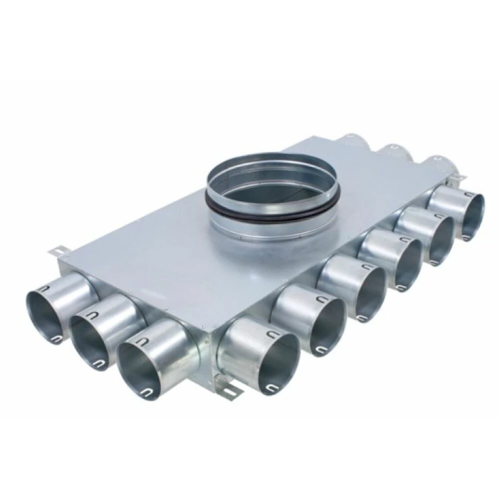 Aereco KL 12x90/160 ISO* Lapos hangcsillapított osztó doboz 12 csőcsatlakozással, tömítőgyűrűvel DN 90 / 160