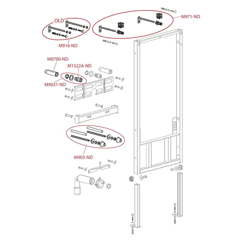 Alcaplast bidé szerelőelem 1120 fali
