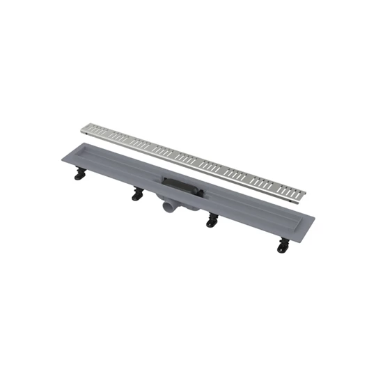 Alcaplast Simple zuhanyfolyóka peremmel perforált rácsokhoz, 850 mm, csík mintás