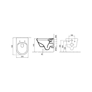 Alföldi kombipack WC csésze, Formo, CleanFlush, fehér