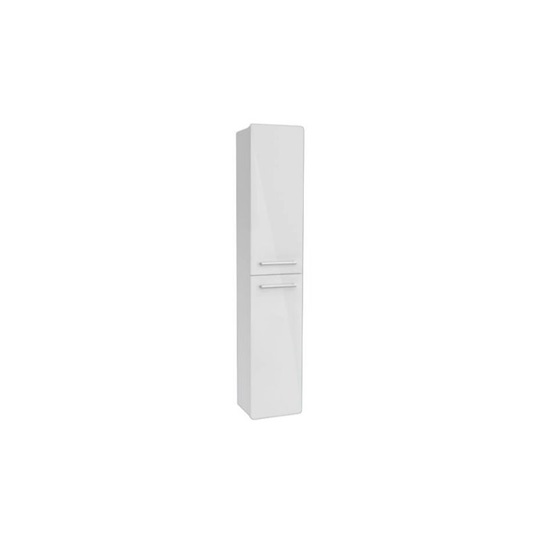 Alföldi Saval 2.0 magasszekrény, két nyíló ajtó, 1-1 üveg polc, falra-lábra szerelhető, 35 x 180 x 27 cm, fény. Fehér, f