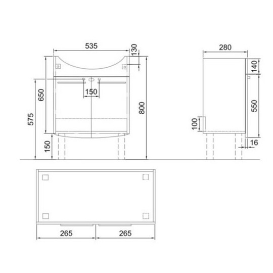 Alföldi mosdószekrény Easyplus mosdóval, Saval 2.0, két nyíló ajtó, falra-lábra szerelhető, 54 x 69 x 28 cm, fény. fehér