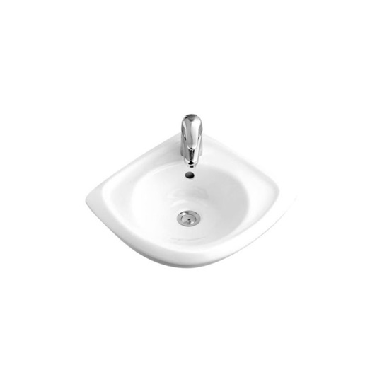 Alföldi Saval 2.0 sarok mosdó, 40 cm, 1 furat középen, lehetőség 1 középső csapszerelvény elhelyezésére, fehér