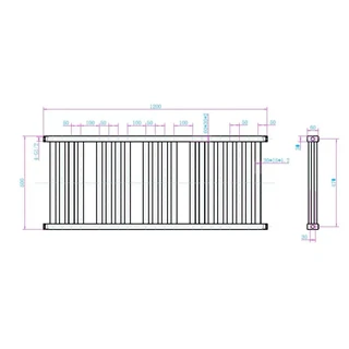 Arezzo design Duo Antracit 1200x500 törölközőszárítós radiátor