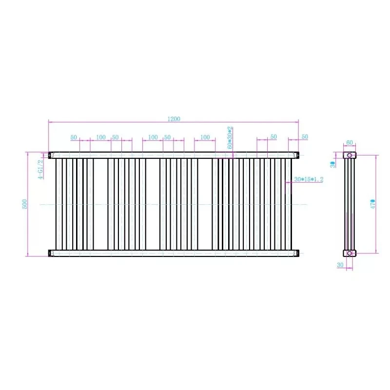 Arezzo design Duo Antracit 1200x500 törölközőszárítós radiátor