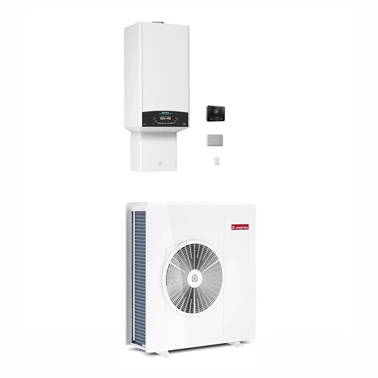 Ariston 24 kW-os fali kombi kondenzációs gázkazán 8,0 kW-os levegő/víz hőszivattyúval,GenusOne Hybrid Plus 24/80 Net R32