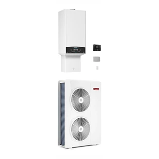 Ariston 35 kW-os fali kombi kondenzációs gázkazán 12,0 kW-os levegő/víz hőszivattyúval, GenusOne Hybrid 35/120 T Net R32