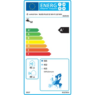 Ariston HMV hőszivattyú, NUOS PLUS S2 WI-FI 110 WH 110 literes fali monoblokkos használati melegvíz hőszivattyú
