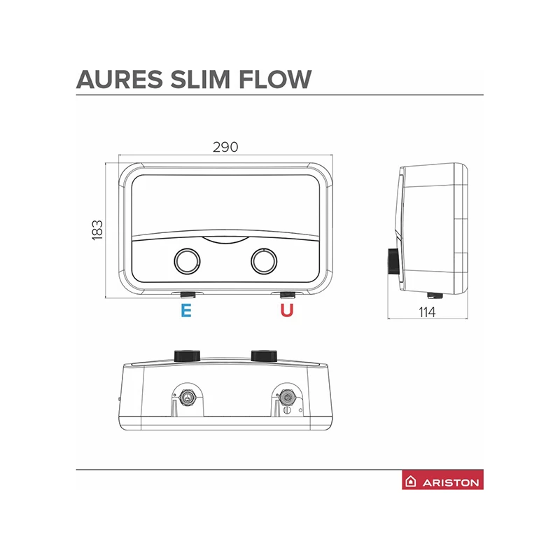 Ariston Aures SF 7 SH EU elektromos átfolyós vízmelegítő, 7kW
