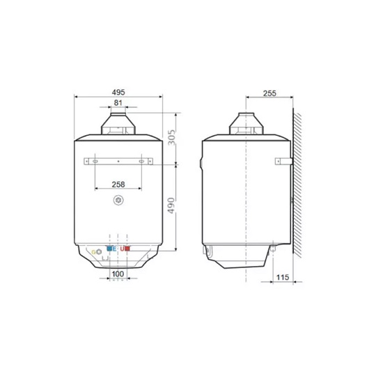 Ariston gázboiler, kéményes, fali, S/SGA X 120 EE, 120 literes
