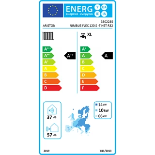 Ariston hőszivattyú, NIMBUS FLEX 120 S-T NET R32 , 12 kW-os, 1 fűtőkört vezérlő hőszivattyú, fali beltéri egységgel