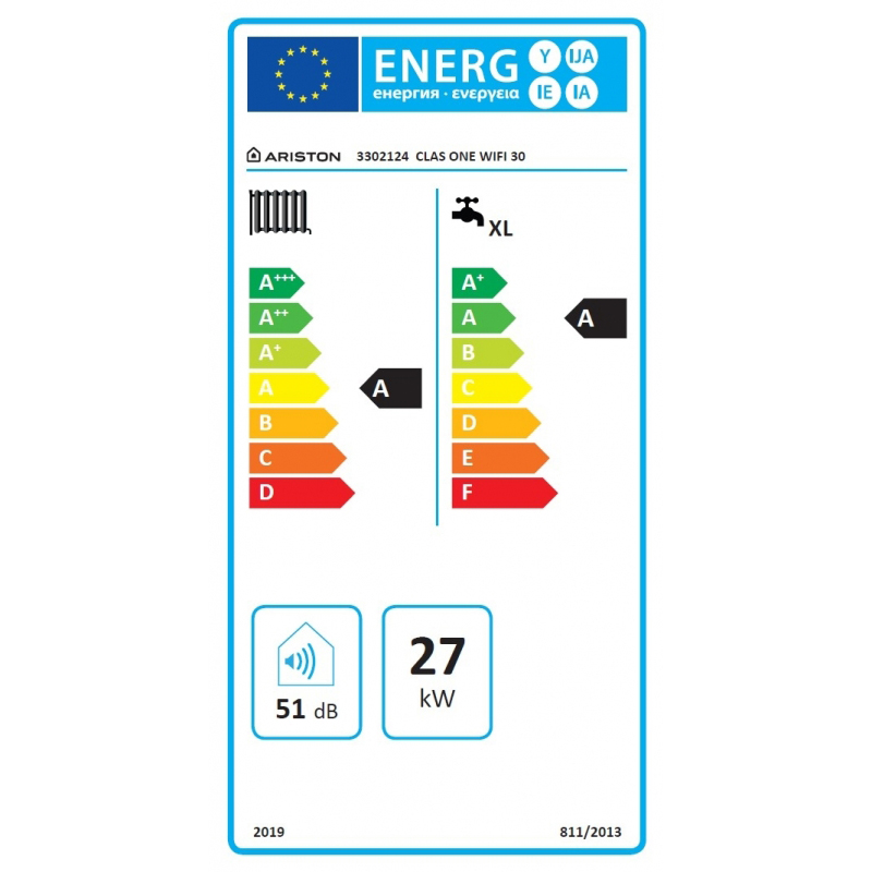 Ariston kondenzációs fali kombi gázkazán, Clas One 30 WiFi