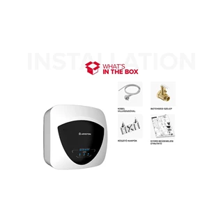 Ariston villanyboiler, AN ELITE 15U/5 EU, 15 literes villanybojler ECO és BOOST funkcióval, LCD kijelzővel, alsós