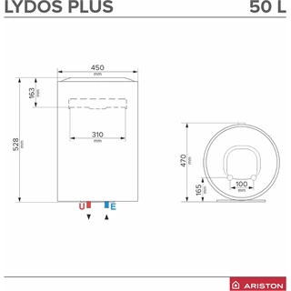 Ariston LYDOS PLUS 50 V 1,8K EN EU villanybojler, 50 literes, Eco funkció, LED kijelző, programozható