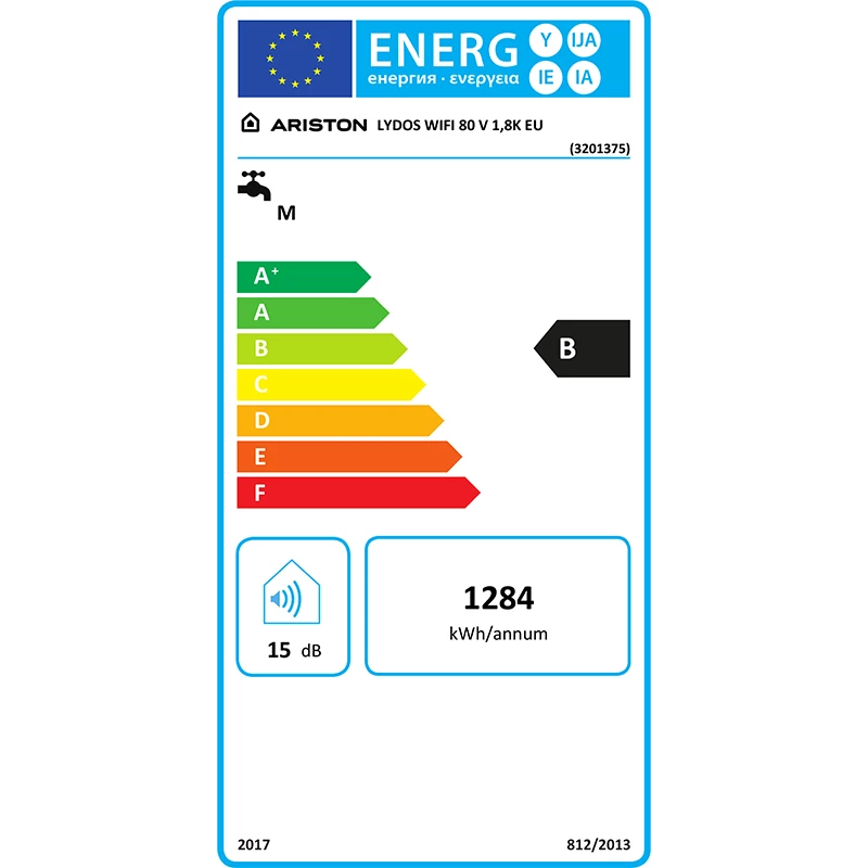 Ariston LYDOS WIFI 80 V 1,8K EU villanyboiler, 80 literes, Eco funkció, LED kijelző, programozható, WiFi-vel