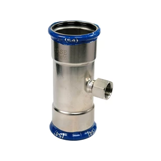 BASE PRESS-M rozsdamentes acél T-idom, belső menetes, 54 mm - 1/2" - 54 mm, 1.4404 - 316L