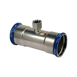 BASE PRESS-M rozsdamentes acél T-idom, belső menetes, 54 mm - 1/2" - 54 mm, 1.4404 - 316L