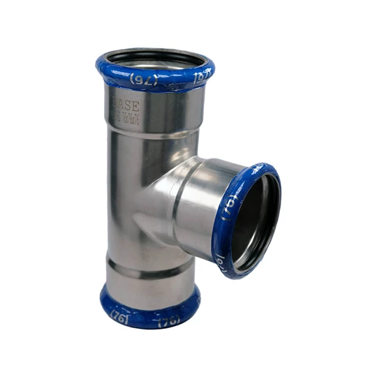 BASE PRESS-M rozsdamentes acél T-idom, egál, 76 mm, 1.4404 - 316L