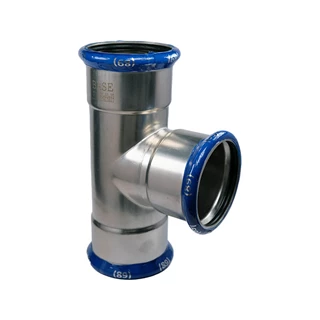 BASE PRESS-M rozsdamentes acél T-idom, egál, 89 mm, 1.4404 - 316L