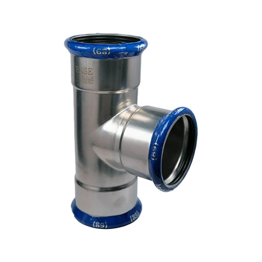 BASE PRESS-M rozsdamentes acél T-idom, egál, 89 mm, 1.4404 - 316L