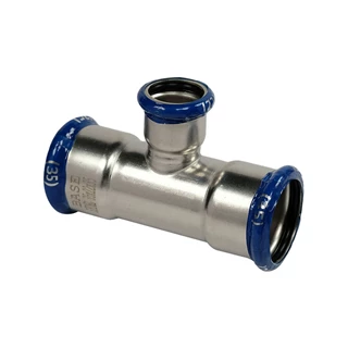 BASE PRESS-M rozsdamentes acél T-idom, szűkített, 35 - 22 - 35 mm, 1.4404 - 316L