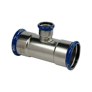 BASE PRESS-M rozsdamentes acél T-idom, szűkített, 54 - 28 - 54 mm, 1.4404 - 316L