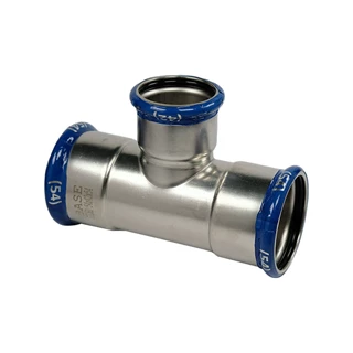 BASE PRESS-M rozsdamentes acél T-idom, szűkített, 54 - 42 - 54 mm, 1.4404 - 316L