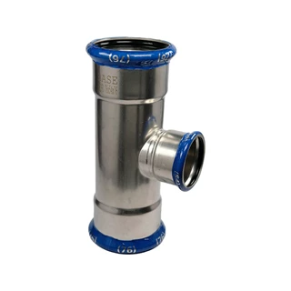 BASE PRESS-M rozsdamentes acél T-idom, szűkített, 76 - 54 - 76 mm, 1.4404 - 316L