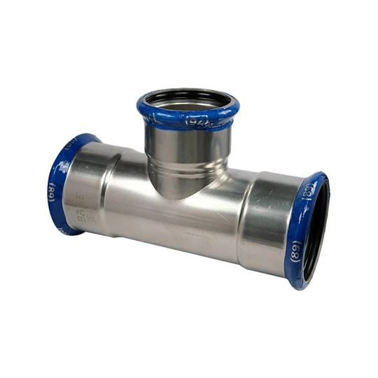 BASE PRESS-M rozsdamentes acél T-idom, szűkített, 89 - 76 - 89 mm, 1.4404 - 316L