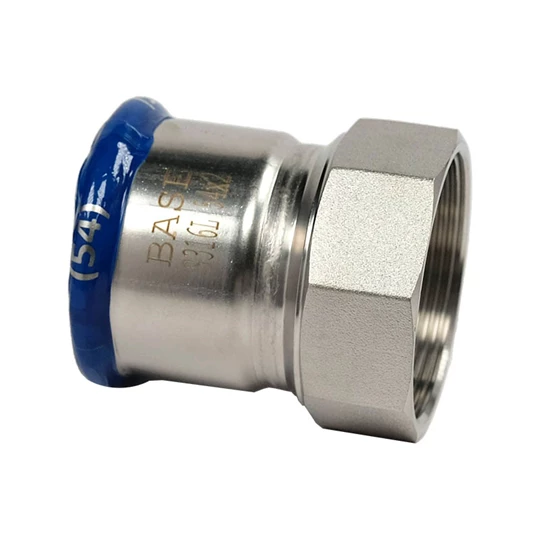 BASE PRESS-M rozsdamentes acél csatlakozó idom, belső menetes, 54 mm - 2" BM, 1.4404 - 316L