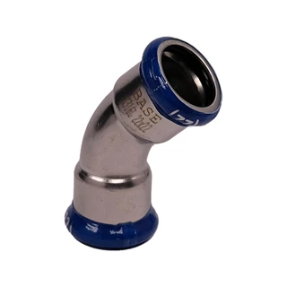 BASE PRESS-M rozsdamentes acél ív idom, 45°, 22 mm, BB, 1.4404 - 316L