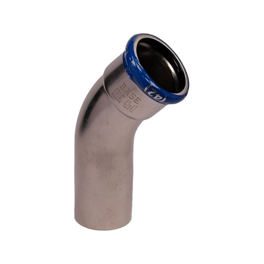 BASE PRESS-M rozsdamentes acél ív idom, 45°, 42 mm, KB, 1.4404 - 316L