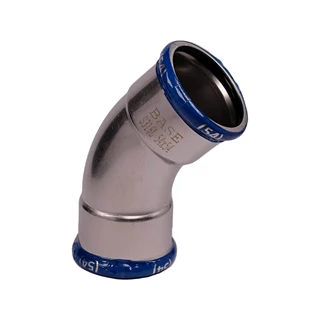 BASE PRESS-M rozsdamentes acél ív idom, 45°, 54 mm, BB, 1.4404 - 316L