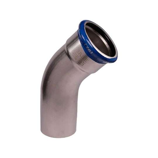 BASE PRESS-M rozsdamentes acél ív idom, 45°, 76 mm, KB, 1.4404 - 316L