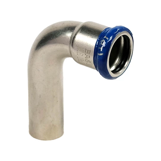 BASE PRESS-M rozsdamentes acél könyök idom, 90°, 18 mm, KB, 1.4404 - 316L