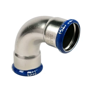 BASE PRESS-M rozsdamentes acél könyök idom, 90°, 35 mm, BB, 1.4404 - 316L