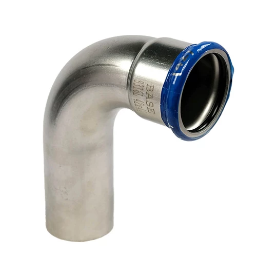 BASE PRESS-M rozsdamentes acél könyök idom, 90°, 42 mm, KB, 1.4404 - 316L
