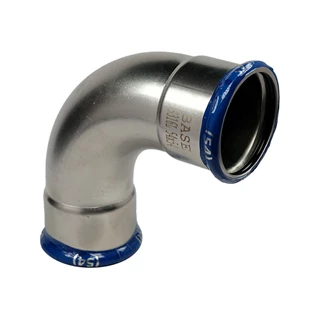 BASE PRESS-M rozsdamentes acél könyök idom, 90°, 54 mm, BB, 1.4404 - 316L