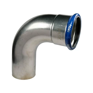 BASE PRESS-M rozsdamentes acél könyök idom, 90°, 89 mm, KB, 1.4404 - 316L