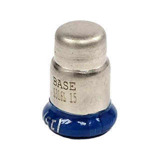 BASE PRESS-M rozsdamentes acél kupak, 15 mm, 1.4404 - 316L