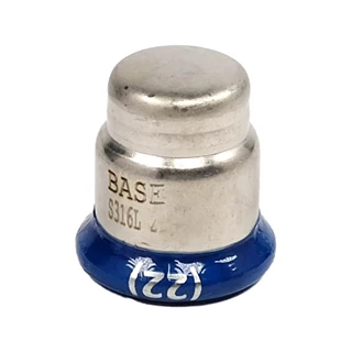 BASE PRESS-M rozsdamentes acél kupak, 22 mm, 1.4404 - 316L