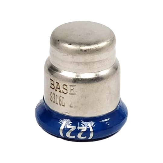 BASE PRESS-M rozsdamentes acél kupak, 22 mm, 1.4404 - 316L