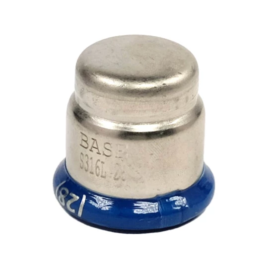 BASE PRESS-M rozsdamentes acél kupak, 28 mm, 1.4404 - 316L