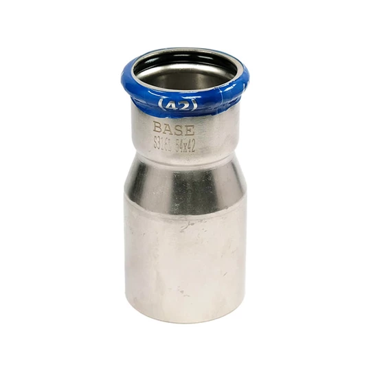 BASE PRESS-M rozsdamentes acél szűkítő idom, 54 - 42 mm, KB, 1.4404 - 316L