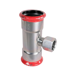 BASE PRESS-M szénacél T-idom, belső menetes, 42 mm - 1/2" - 42 mm, horganyzott