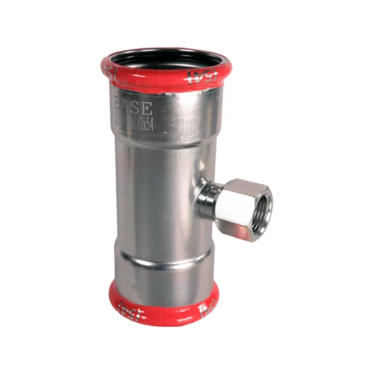 BASE PRESS-M szénacél T-idom, belső menetes, 54 mm - 1/2" - 54 mm, horganyzott