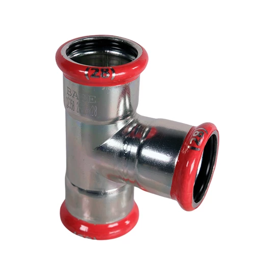 BASE PRESS-M szénacél T-idom, egál, 28 mm, horganyzott